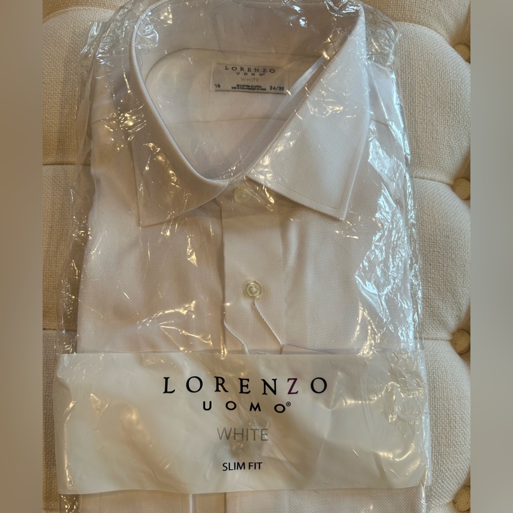 NWT Lorenzo Uomo Men’s Dress Shirt 16 34/35